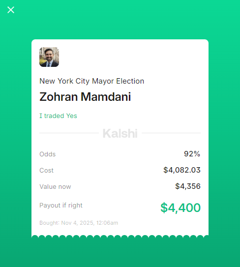 IGubaenko's tweet image. First trade, first win! @Kalshi