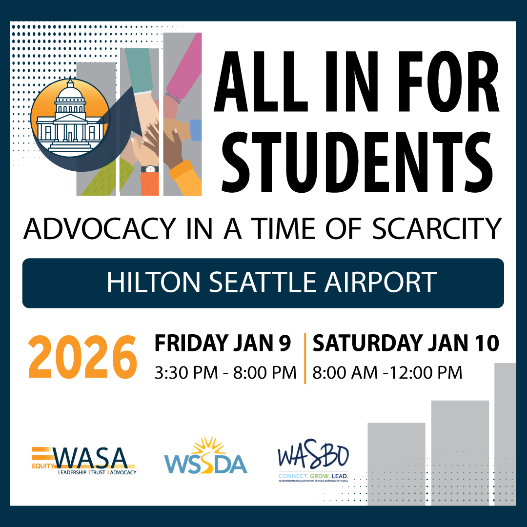 wasa_oly's tweet photo. 📣 Join us Jan 9–10, 2026 in SeaTac for the WASA @wssda WASBO Legislative Conference!
⚡ Location: Hilton Seattle Airport &amp; Conference Center
Don’t just attend—be part of shaping the future of education in Washington.
👉 Register: https://t.co/TOo6oKkZcS https://t.co/PMOTQ0IQ75