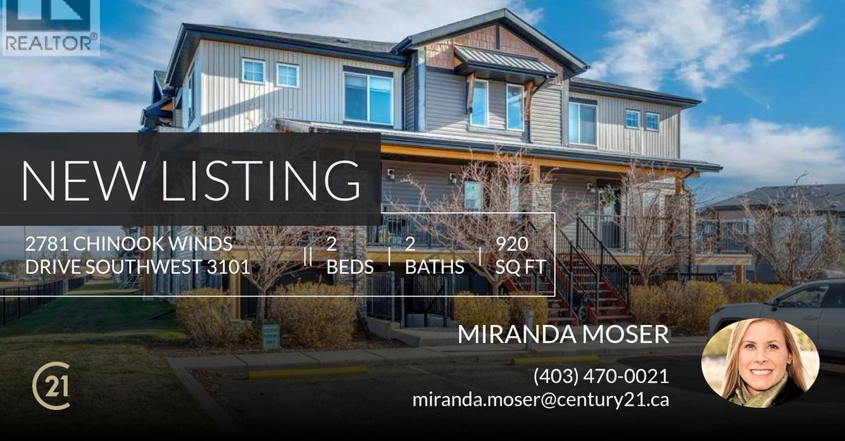 MirandaC21's tweet photo. 📍 New Listing 📍 Take a look at this fantastic new property that just hit the market located at 2781 Chinook Winds Drive Southwest 3101 in Airdrie. Reach out here or at (403) 470-0021 for more information https://t.co/AYD3jl0JsN https://t.co/TYAYdeHSdr