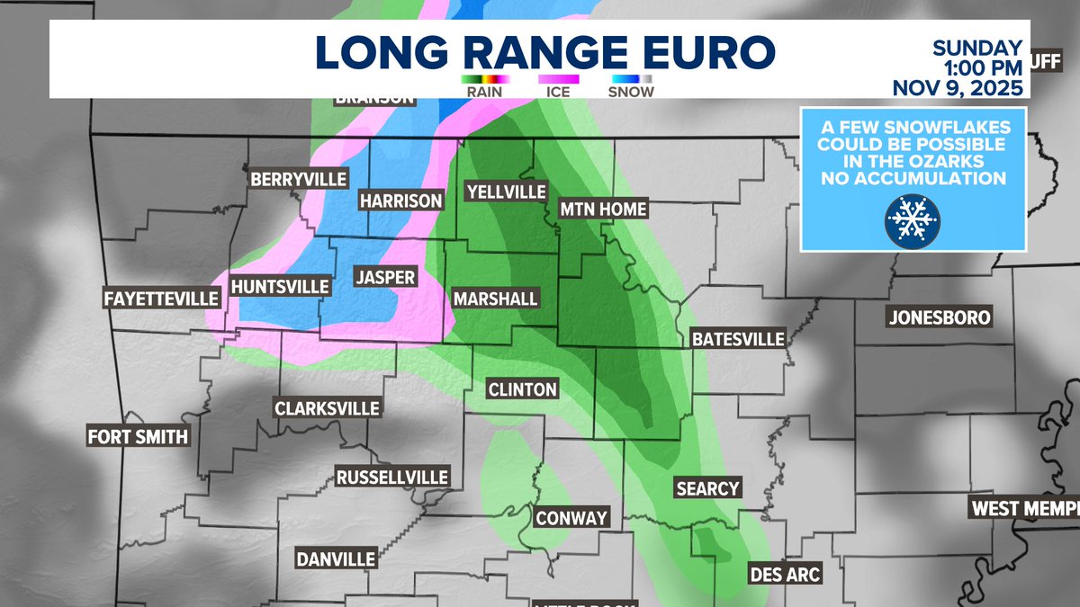 This is COLD air spilling into the region Sunday and I would not be surprised if we get a few reports of snowflakes flying around the mountains. This is one model forecast for 1pm Sunday and it's an outlier.