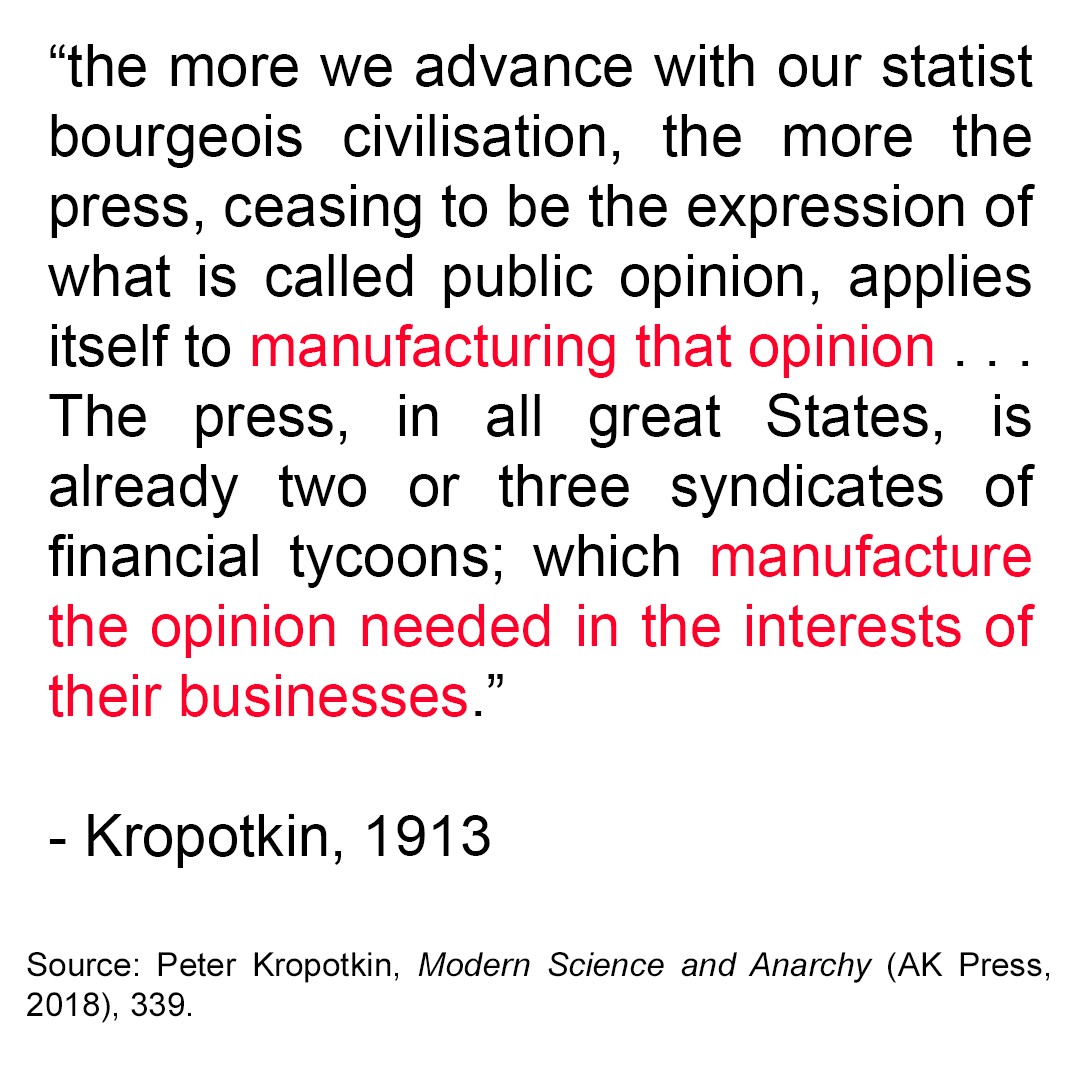 anarcho_baker's tweet photo. Interesting example of an anarchist talking about manufacturing consent before Chomsky and Herman. https://t.co/tscSAsSs9A