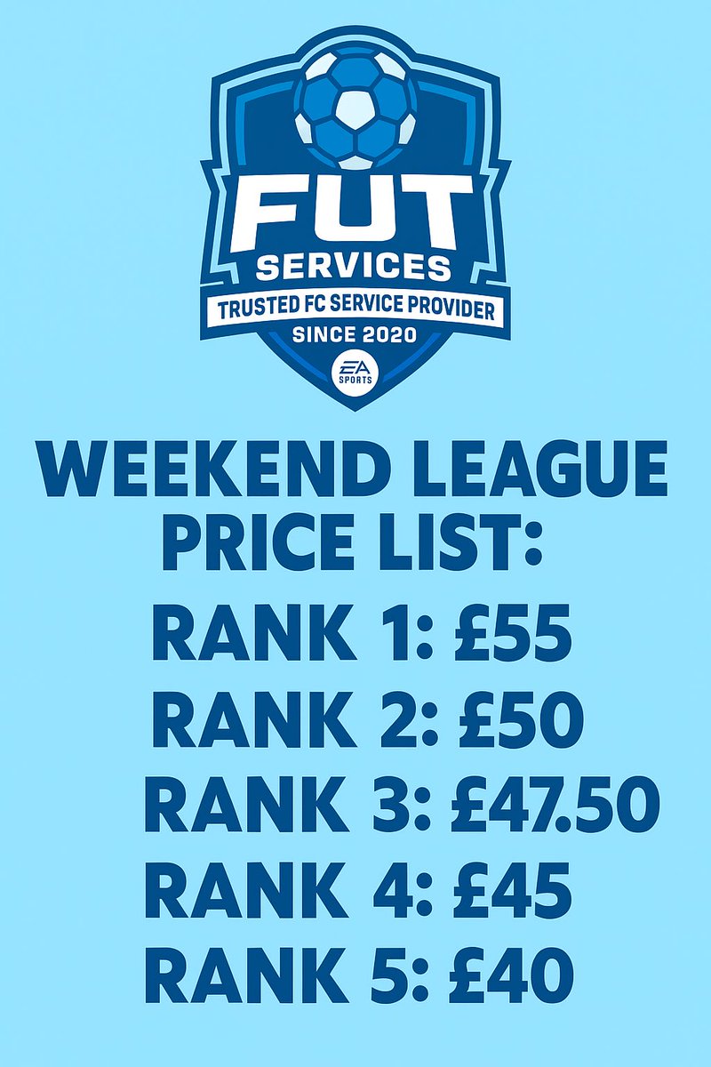 🚨 🚨 Now taking orders for the upcoming Weekend League available for orders on all consoles and PC 

DM us to book now ✉️ 👇👇#FC26