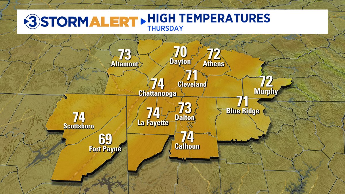 Warm, sunny Thursday.  Increasing clouds, showers Friday through Sunday with falling temps Sunday into next week.  <a href="/DavidKarnes3/">David Karnes</a>