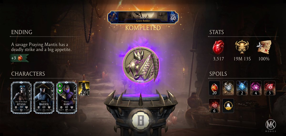 EXTRADARKEMAIL's tweet photo. I just completed a Krypt Run in Mortal Kombat mobile! Check out my stats. https://t.co/mBfsMy8w9w