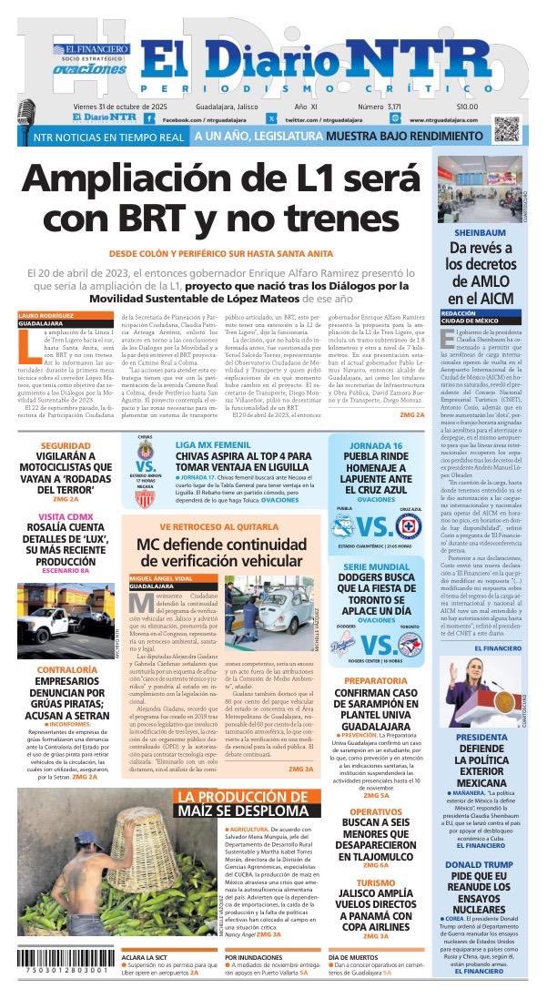 Recuerden, el gobierno de <a href="/PabloLemusN/">Pablo Lemus Navarro</a> canceló la ampliación ya propuesta de la Línea 1 de Tren Ligero y será sustituido con camiones BRT 
Nuestro gobierno pone a Guadalajara en humillación internacional