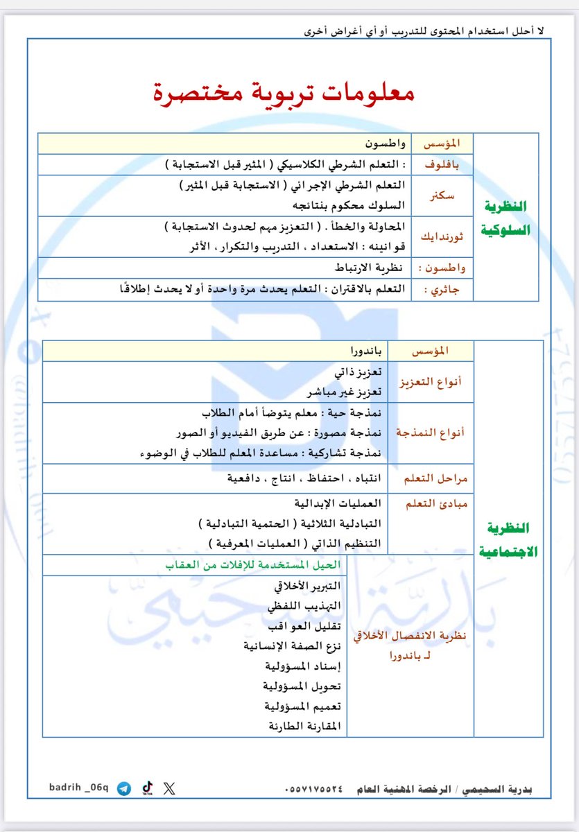 badrih_06q's tweet photo. #الرخصة_المهنية 
#الرخصة_المهنية_عام 
#الرخصة_المهنية_التربوي_العام 

الحساب هذا سرق ملخصاتي و حذف الحقوق و يبيعها حسبي الله ونعم الوكيل . https://t.co/HWq0KyagEh