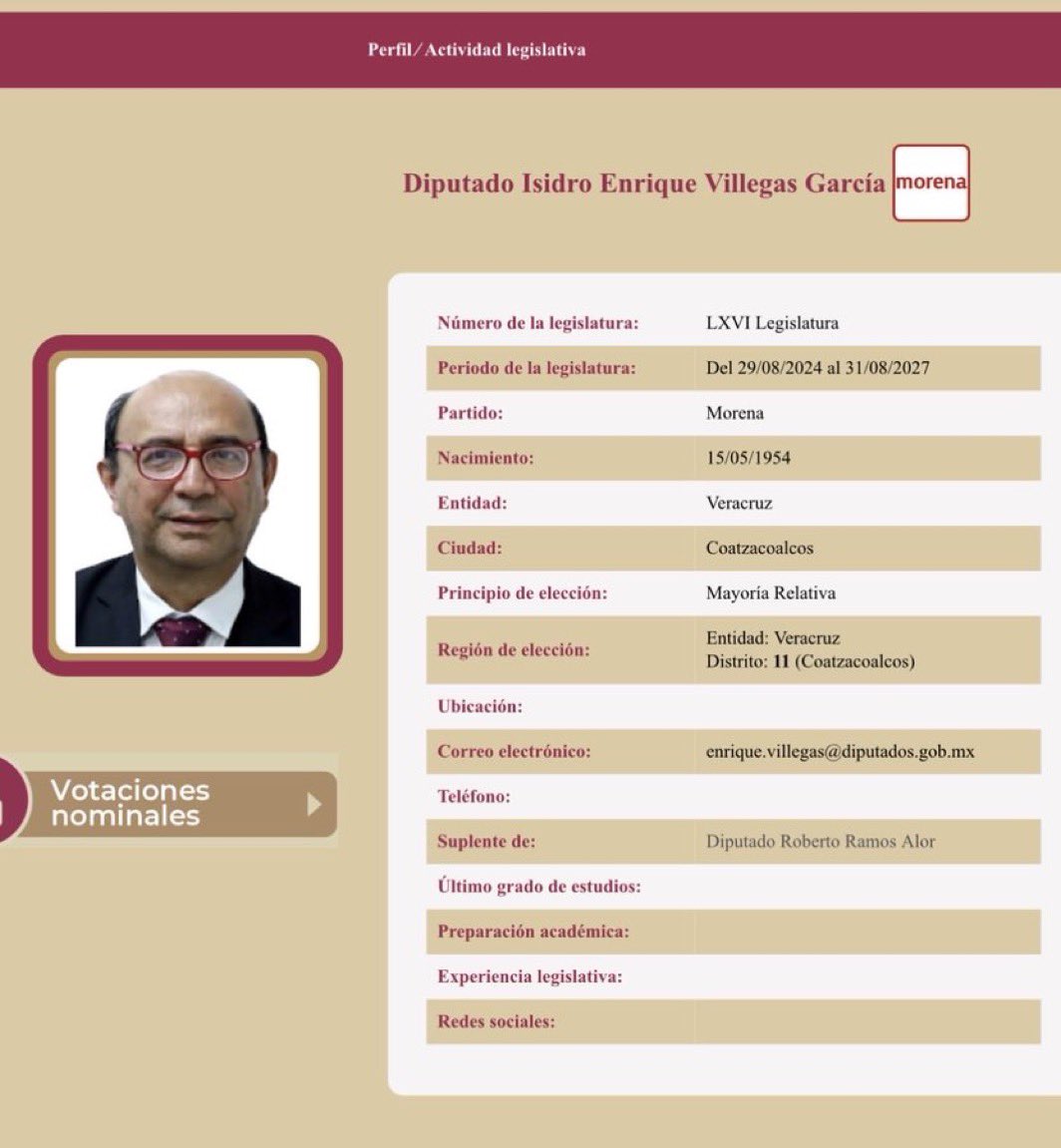😴DIPUTADO DE MORENA SE DUERME EN PLENO Y REDES ARDEN 🔥

Una fotografía del diputado Isidro Enrique Villegas García, de Morena, dormido en su curul durante la sesión en San Lázaro, desató críticas y burlas en redes sociales.

Usuarios ironizaron con frases como “sueña con un