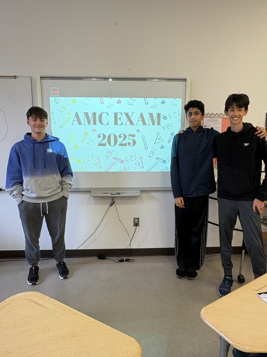 MathwithMarsden's tweet image. Rye Math Society participated in the AMC 10A exam today. Good luck to Hugo, Sahil, and Dario!