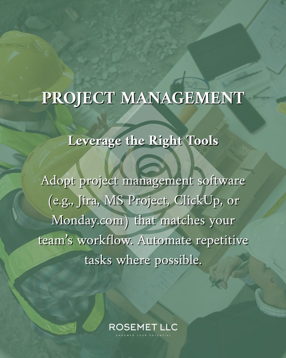 rosemetllc's tweet image. Better tools → Better outcomes.
Match your workflow with the right project management platform and eliminate busywork through automation.

#ProjectManagerLife #TechForPMs #Efficiency #DigitalTools #Jira #ClickUp #RosemetLLC