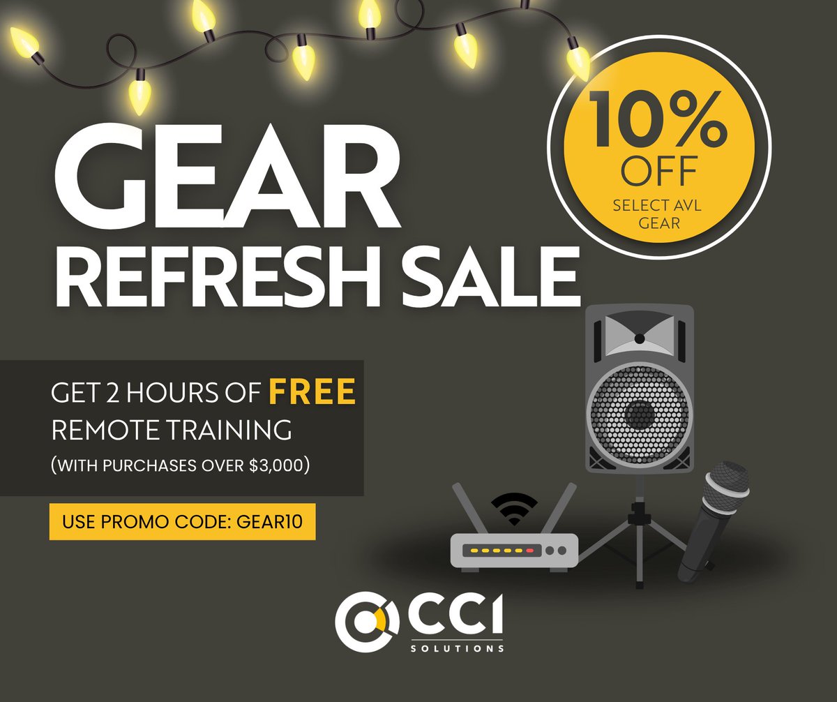 ccisolutions's tweet image. ⏰ What’s one piece of gear on your Christmas upgrade list?
Save 10% + get 2 free hours of training — ends Nov 14!
Promo code: GEAR10

#GearRefreshSale #WorshipTech #ChurchAVL