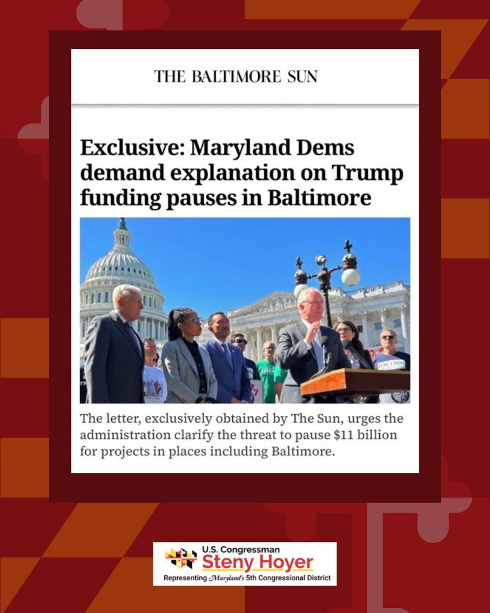 The Army Corps’s projects in MD are vital to the safety of our state's coastal communities &amp; strength of our economy.

The MD Delegation calls on the admin to provide information on the projects that will be impacted by the announcement to pause this critical funding.