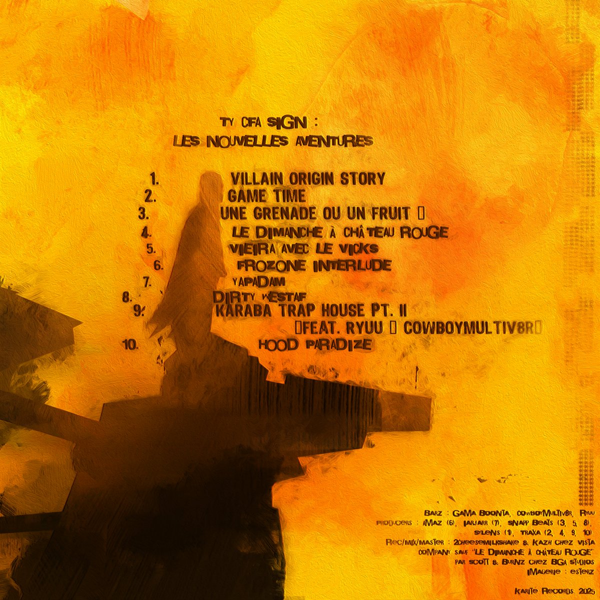 "TY CFA SIGN : LES NOUVELLES AVENTURES"

Nouvel album disponible sur toutes les plateformes 

linktr.ee/gamaboonta

Artwork : Mahdi Bourai