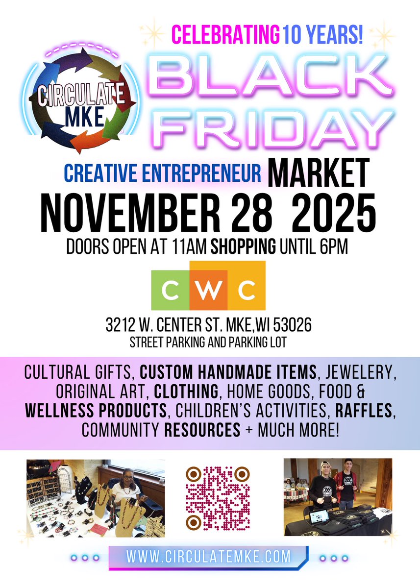 CirculateMke's tweet photo. Looking forward to seeing all of the unique items from vendors! We get a sneak peek through the pre registration process 🔄 omg!!! This Black Friday is going to be magical https://t.co/E6cHtIVvmq