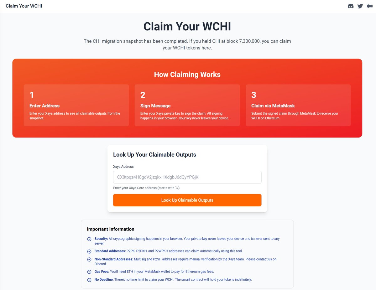 You can now claim your CHI as WCHI on Ethereum using the migration tool:
xaya.io/migration

For support join the Discord.