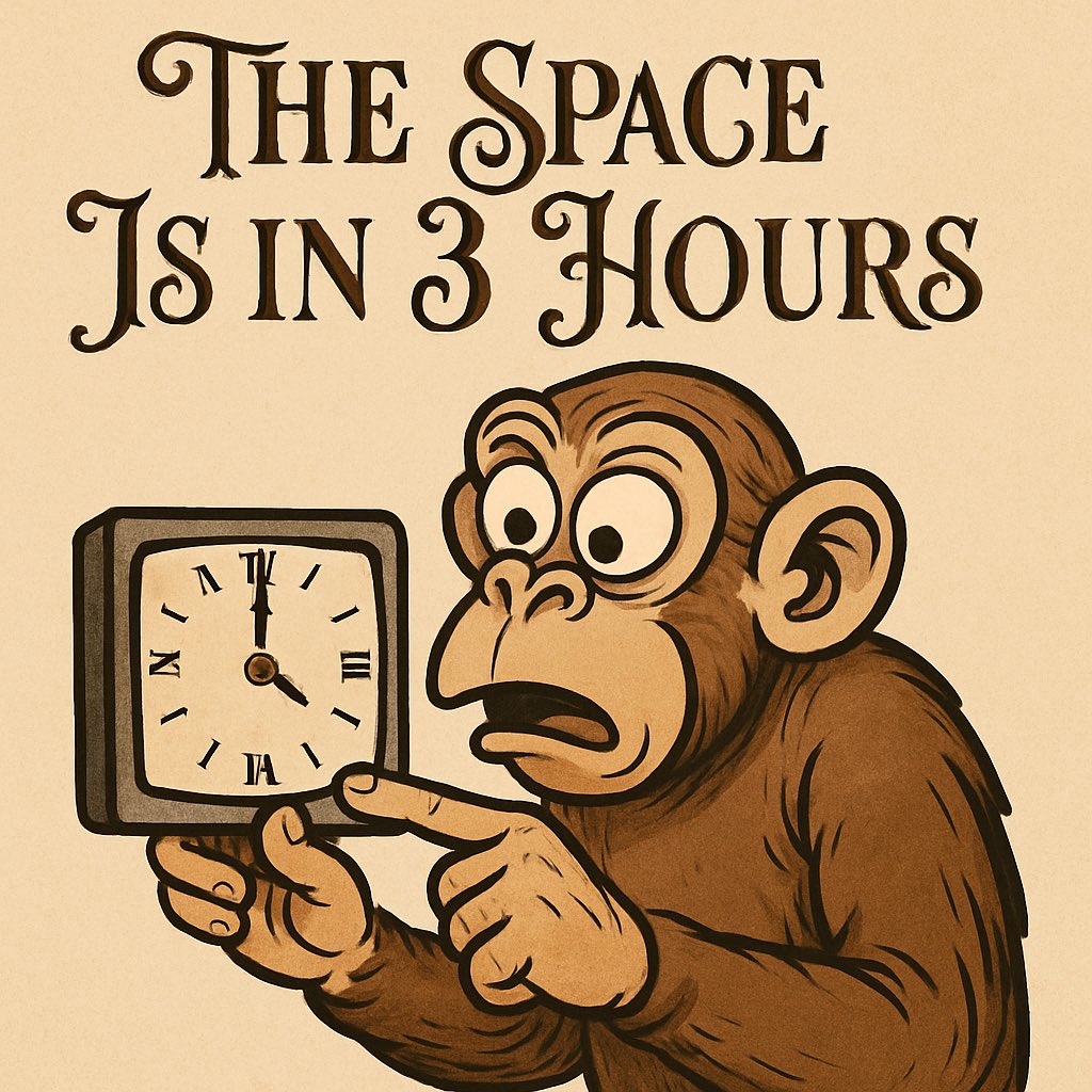 ⏰ 3 hours until the space starts…

🔥 Which means you have juuuust enough time to pretend you’re being productive before hanging out with us. 😄

👀 Don’t be late! Let’s bring the energy today! 👇

🎙️ x.com/i/spaces/1OdKr…

#APECOIN #APESONTOP