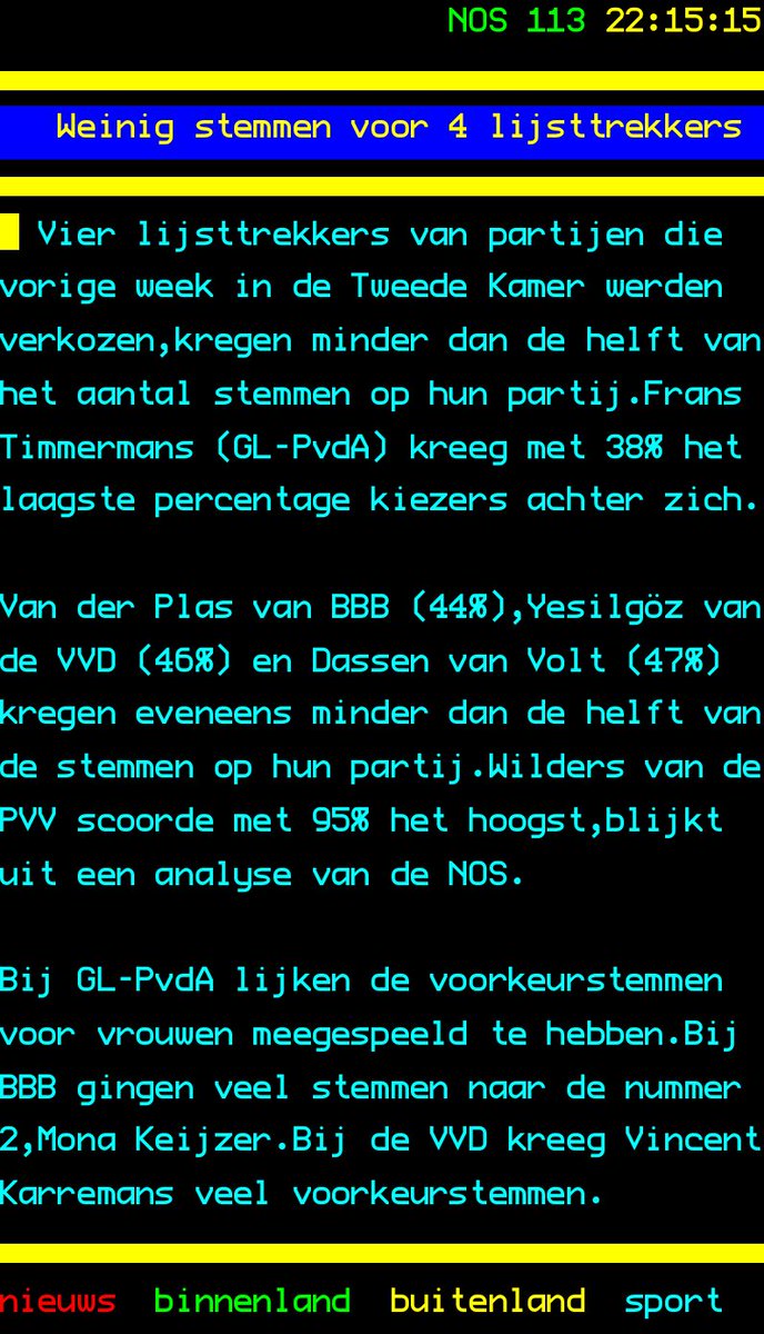 Aantal stemmers op Timmermans is erg laag. Had ik niet verwacht eigenlijk.