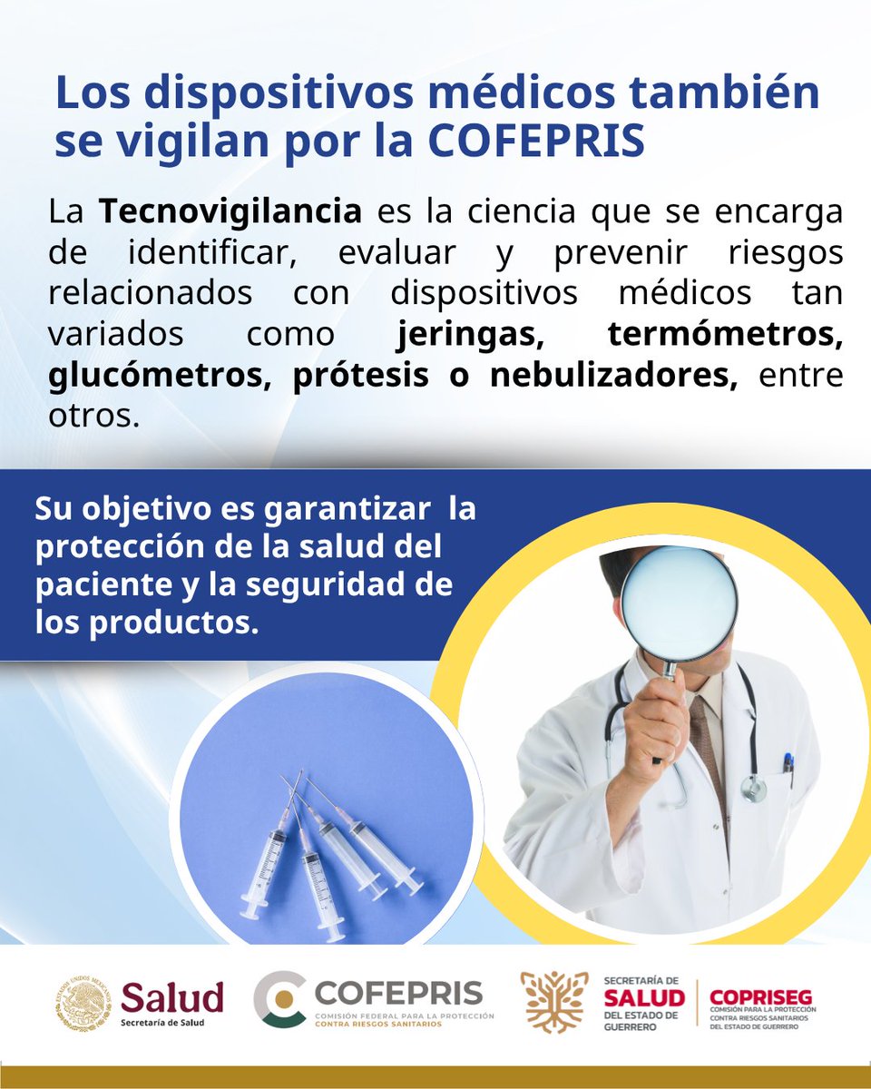 Todos usamos dispositivos médicos en casa… pero ¿sabías que puedes reportar si algo sale mal?
Equipo médico, agente de diagnóstico, materiales quirúrgicos, de curación o insumos de uso quirúrgico, pueden fallar u ocasionar una reacción que ponga en riesgo tu salud.