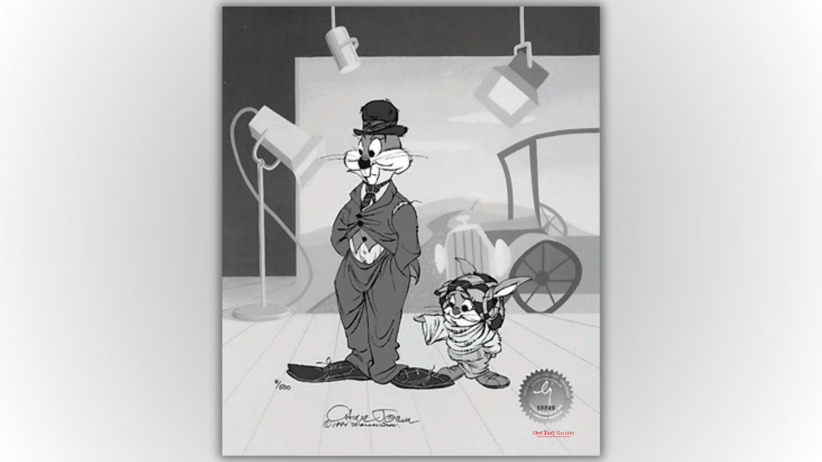 As a kid, Chuck Jones watched #CharlieChaplin film takes from the United Artists backlot fence—never knowing he’d one day do the same in animation.

Bugs Bunny as “The Kid” honors that early spark of inspiration and timeless storytelling. 🥕

#BugsBunny #ChuckJonesGalleries