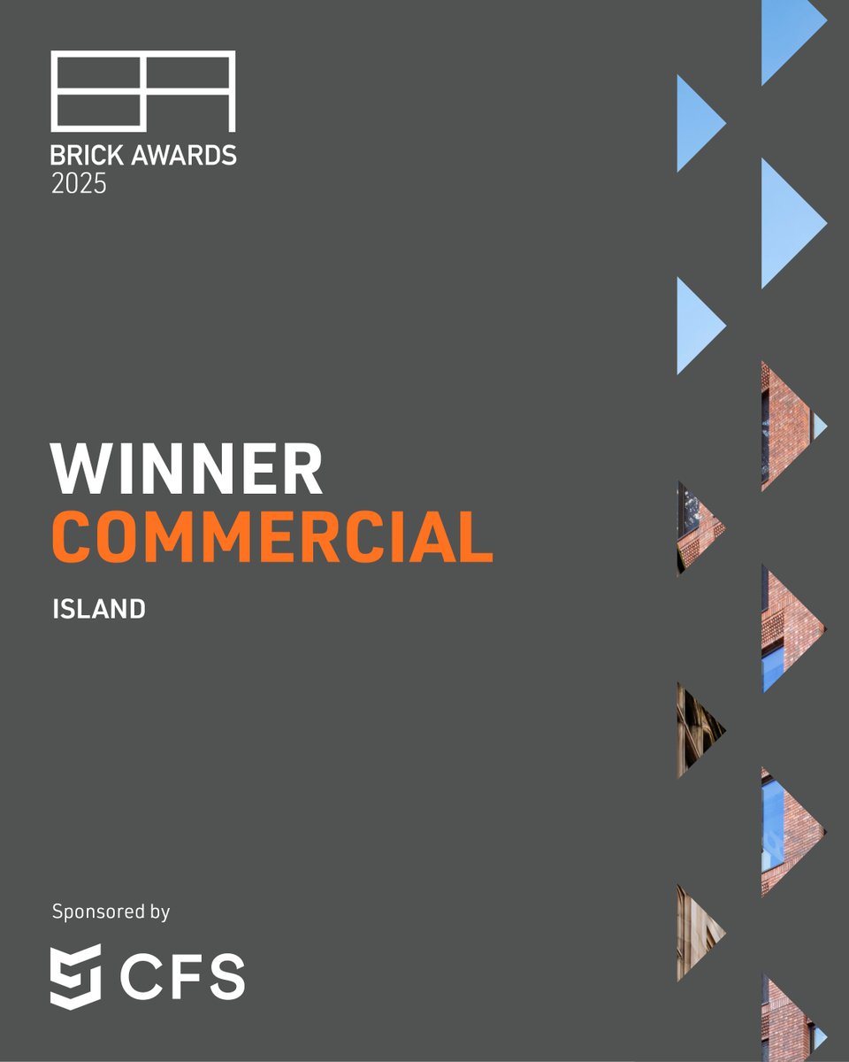 BricksUK's tweet photo. 🏆 Commercial Award, sponsored by @CFSFixingSystems

Winner: Island 👏

“A striking example of contemporary brickwork, using off-site modular construction to achieve intricate detailing while blending historic character with modern innovation.”

#BrickAwards2025 #Commercial https://t.co/GJkUBx7oz4