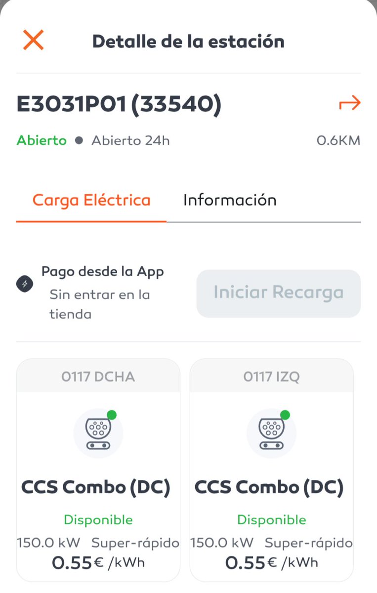 Andaaaaa, pero si ya funciona. El precio, bueno, mejorable como en todos los cargadores que pertenecen a gasolineras.