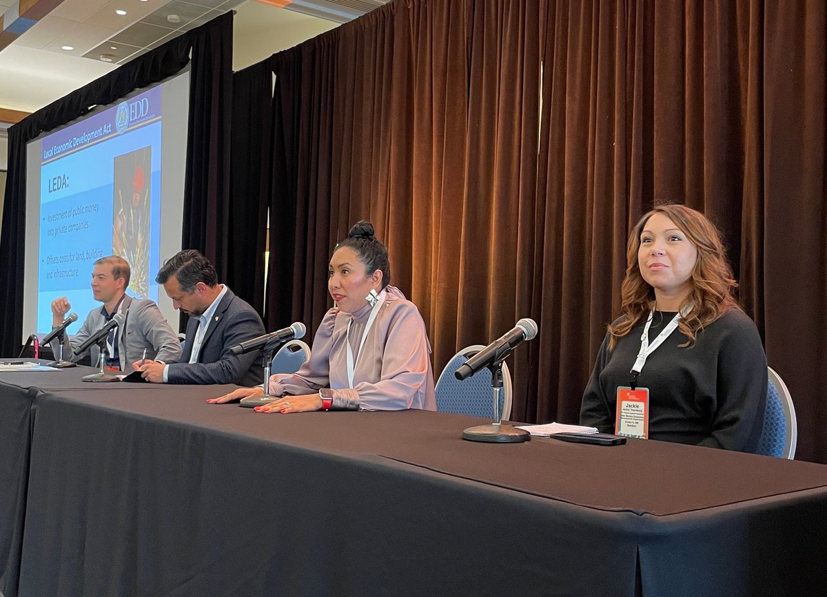 NMecondev's tweet photo. Great discussion today at #NMIFC! Thanks to our EDD team — Isaac Romero, Gerardo Fierro, Jackie Thornburg & Yuriria Morales-Mangone — for sharing how we’re helping communities get shovel-ready and attract investment.
Reach out to @NMEcondev to partner! https://t.co/ugtSYHHI7Z