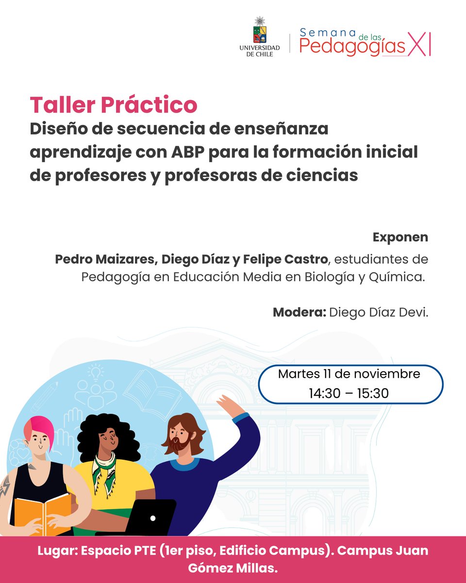 🎓 Del 10 al 14 de noviembre, en el campus Juan Gómez Millas, te invitamos a participar de una agenda diversa y transformadora bajo el lema: “Integrar saberes, articular comunidades y transformar la educación pública".

👉 Revisa el programa en: uchile.cl/u233955