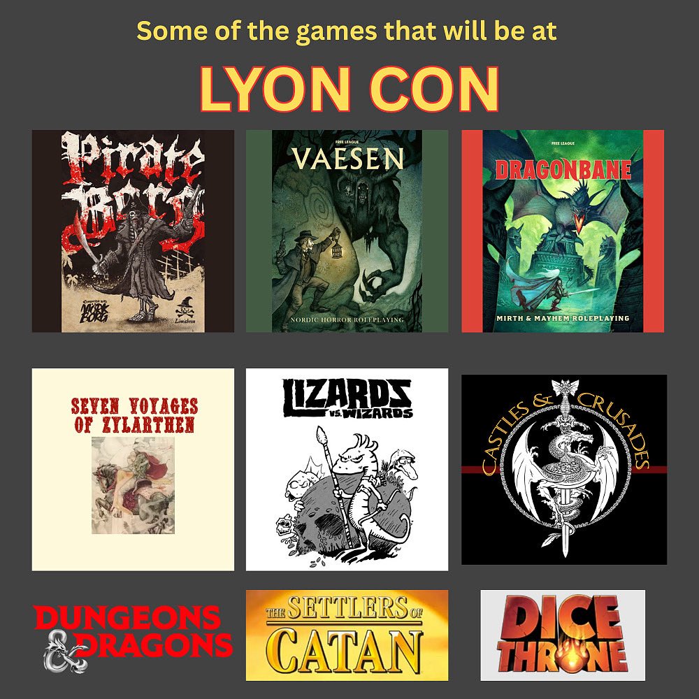 Lyon Con - November 15 &amp; 16.
LyonCon.net