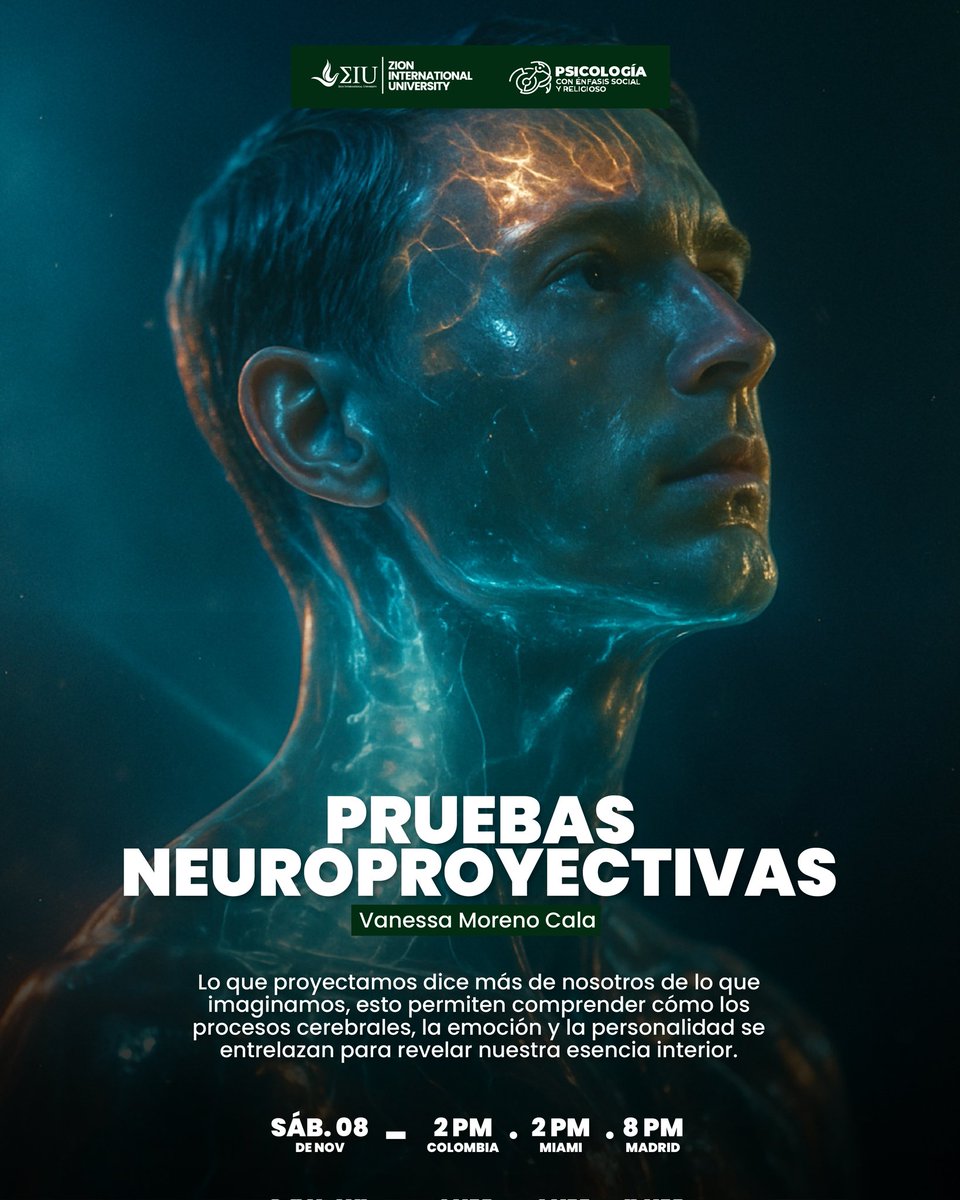 ZionTvOnline's tweet photo. 🧠✨ Lo que proyectas revela más de ti de lo que imaginas...
🔍 Pruebas Neuroproyectivas
📅 Sábado 8 de noviembre
🕑 2PM COL | 8PM MAD
💻 Zoom 👉 https://t.co/QshXGhJzPF
💬 Estás listo para conocerte desde otra perspectiva 👁️🗨️
#ZionTV #Psicología #ZIU https://t.co/KUGzadGBVa