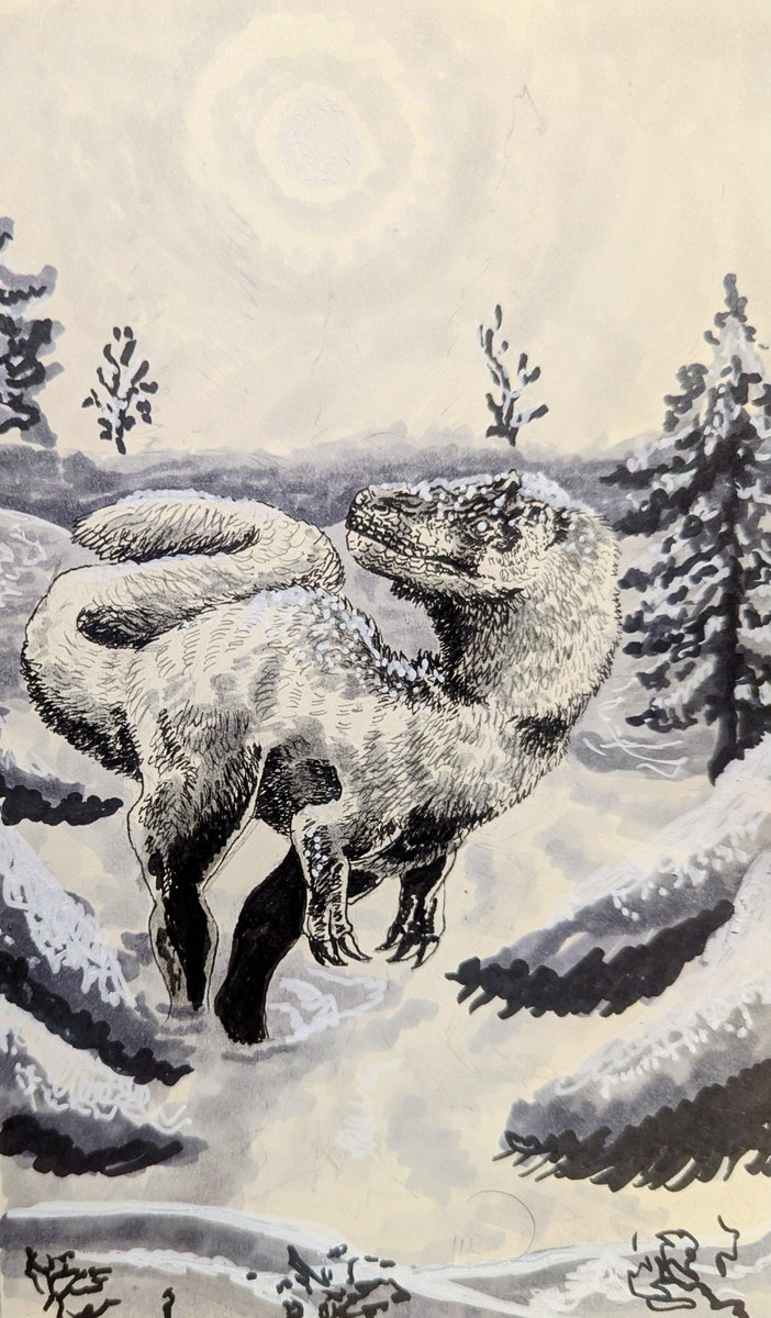 Traditional Art of a Yutyrannus 

#paleoart #dinosaur