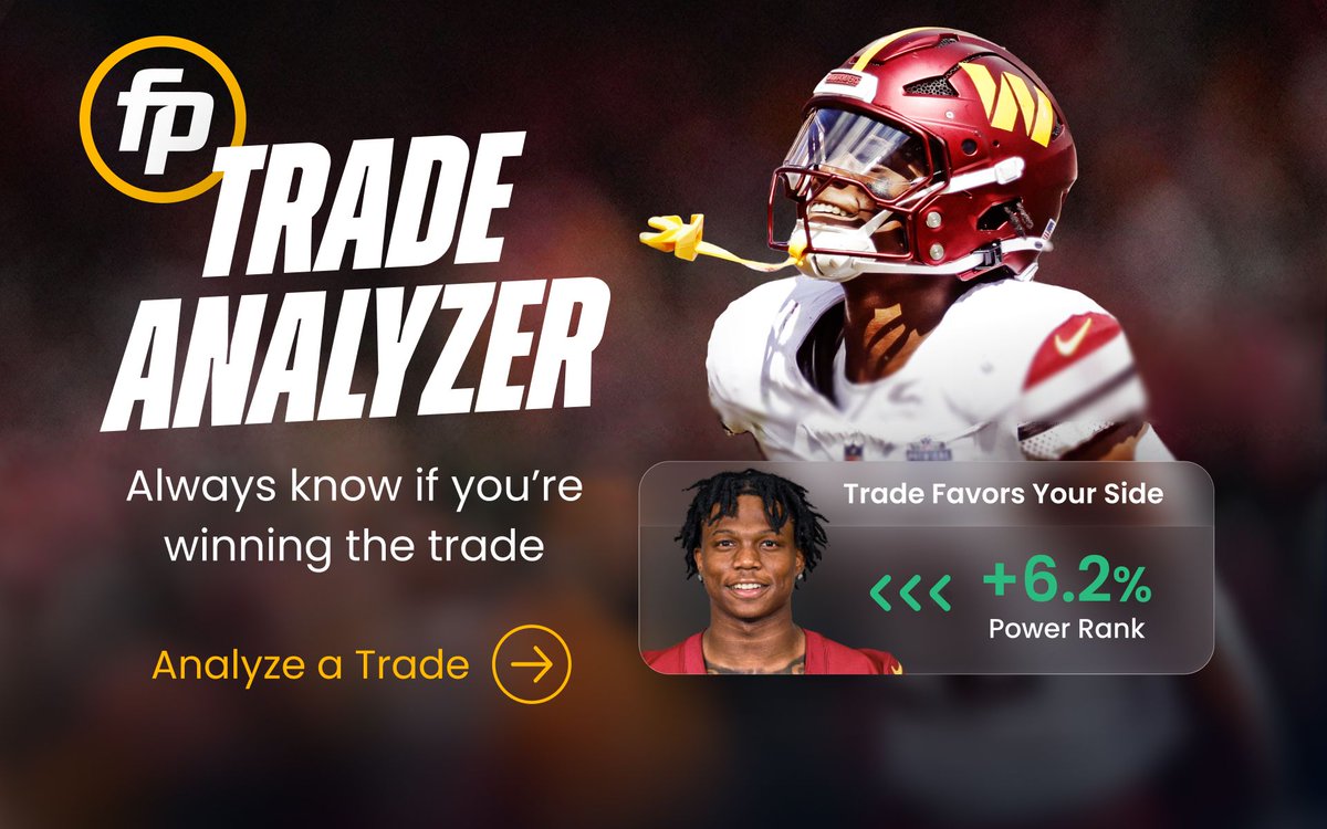 FantasyPros's tweet photo. Find the right deal - then make it happen.

Use **Trade Analyzer** and all premium tools with your free trial: https://t.co/NMe1d32oQf https://t.co/ApblrZksDb