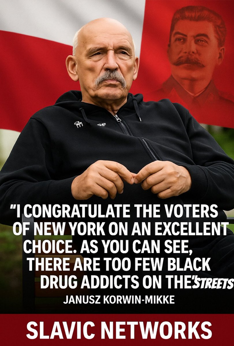 🇵🇱 POLAND — KORWIN-MIKKE COMMENTS ON NEW YORK ELECTION WITH CHARACTERISTIC BRUTALITY

Polish political veteran Janusz Korwin-Mikke, known internationally for his sharp and controversial remarks, reacted to the election of New York City’s new socialist mayor with another statement