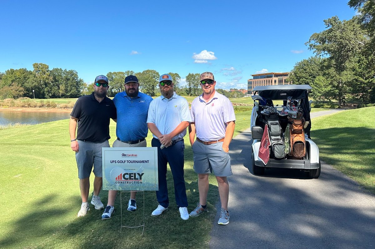 CelyConstruct's tweet photo. We had a great day at the Walker Course at Clemson University participating in the ABC UPS Golf Tournament! It’s always an honor to support the ABC Clemson Student Chapter — the reigning ABC National Construction Competition Champions. https://t.co/v8Cp7hWO4q