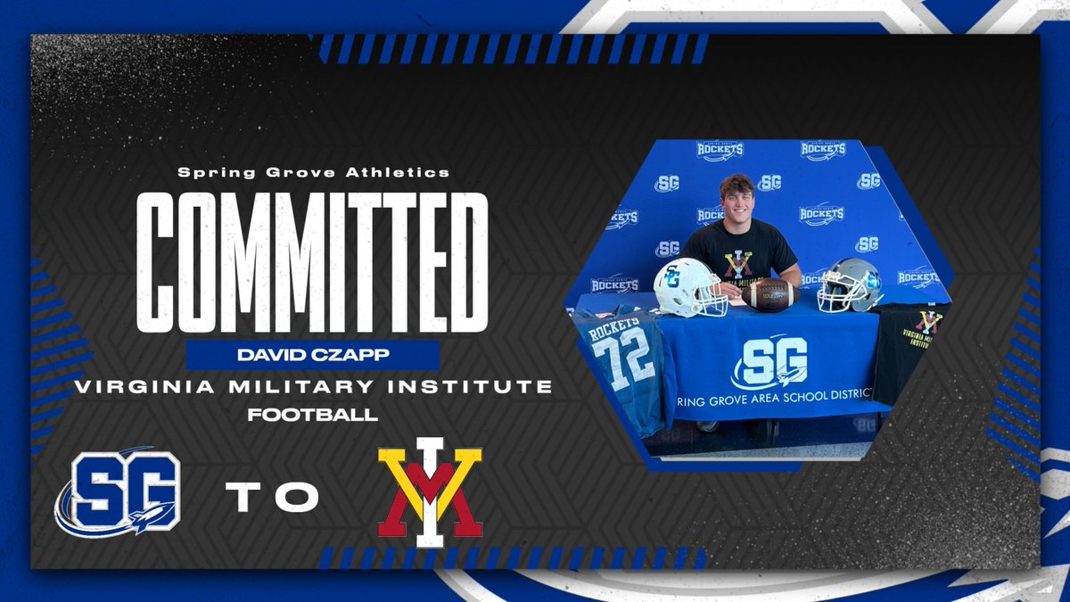 Congratulations to David Czapp as he will be continuing his Football career at <a href="/VMIAthletics/">VMI Athletics</a> !!!!

#RocketPride