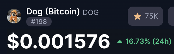 Cryptolution's tweet photo. 🚨JUST IN: $DOG is up 16%+ in the past 24 hours. https://t.co/bqGCFcTIKB