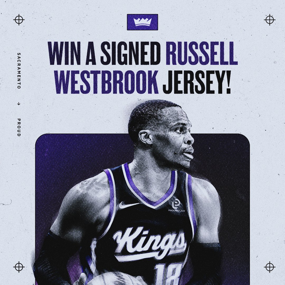 SacramentoKings's tweet image. 🚨 𝐆𝐢𝐯𝐞𝐚𝐰𝐚𝐲 🚨

Enter now for your chance to WIN a signed Russell Westbrook Kings jersey! 👑

👉 Kings.com/Enter