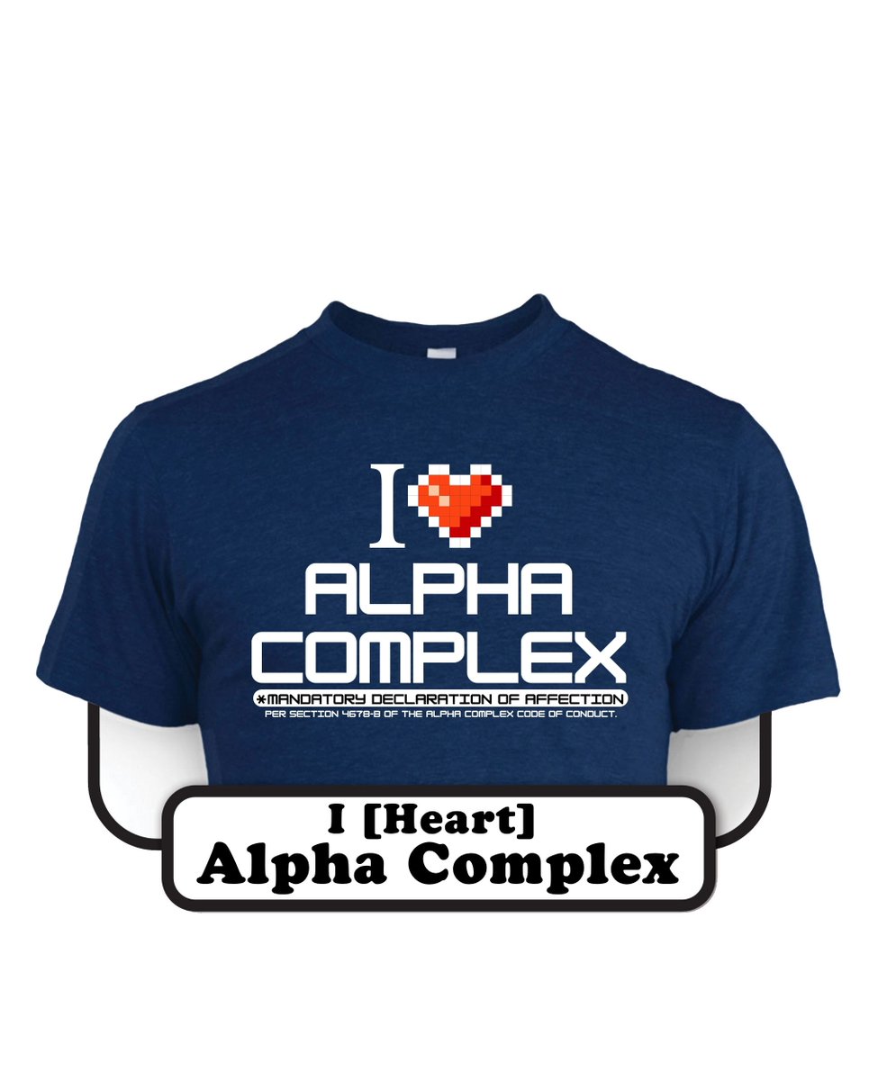 ac10shirts's tweet photo. Show the computer how much you care!
The fine Print says "Mandatory Declaration of Affection per section 4678-B of the Alpha Complex code of conduct." https://t.co/LsJM8iL2w7