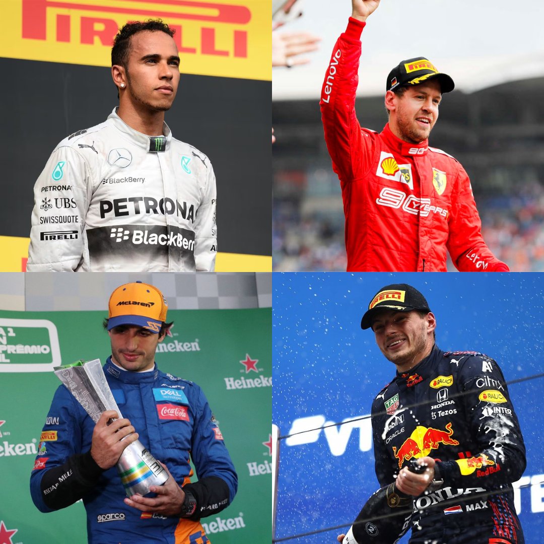 The only drivers who started a race P20 or worse and finished on the podium in the turbo-hybrid era:

• Lewis Hamilton (x3)
• Sebastian Vettel (🇩🇪 2019)
• Carlos Sainz (🇧🇷 2019)
• Max Verstappen (🇷🇺 2021)

Mercedes, Ferrari, McLaren &amp; Red Bull all represented.