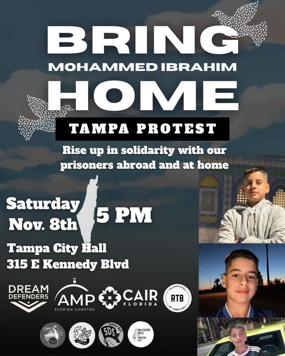 Mohammed is a child — an American citizen from Florida that has been taken and held in israeli military prison for over 8 months. He has no charges, no due process, and no protection. We are calling on the community to gather and demand that  our government BRING MOHAMMED HOME.