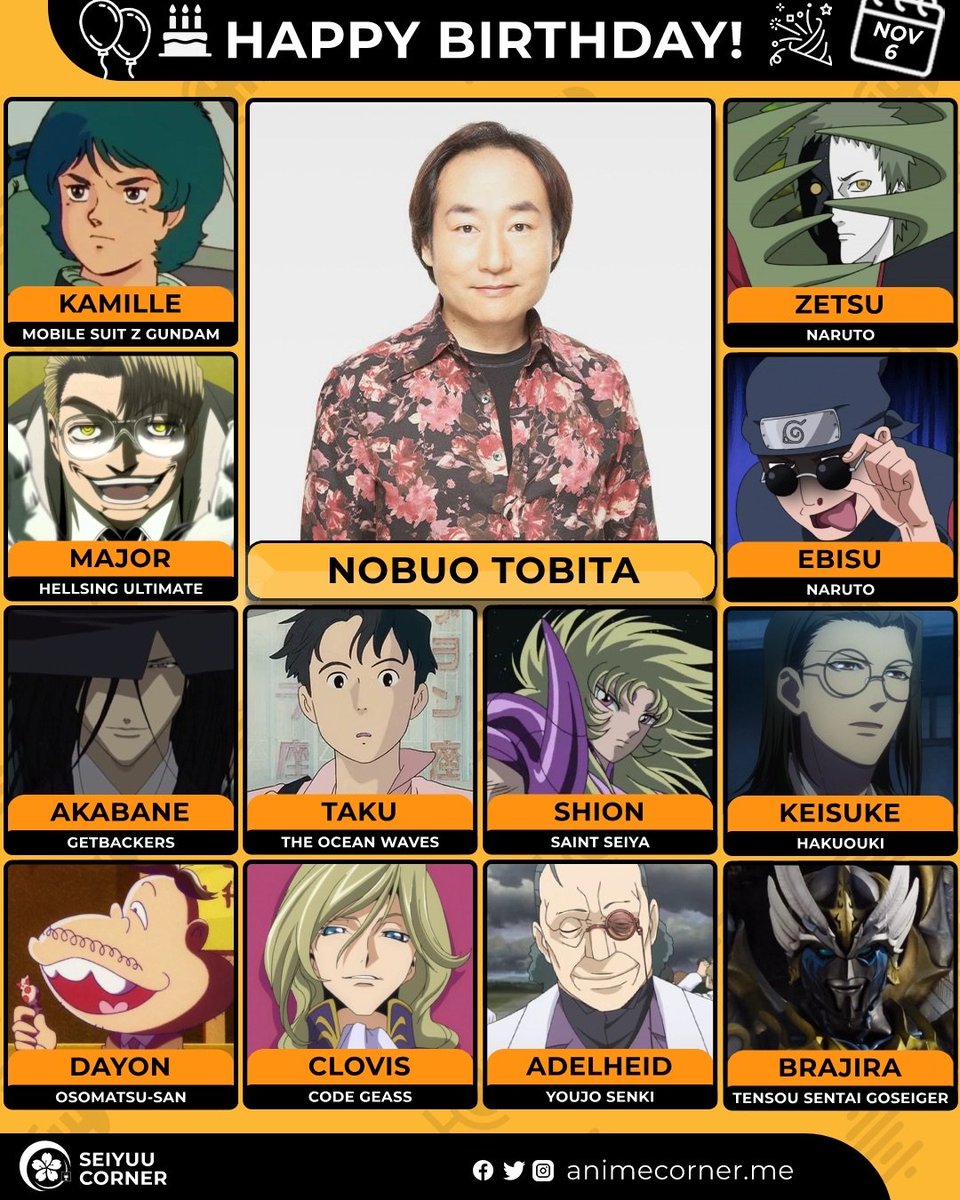 seiyuucorner's tweet image. Happy 66th birthday Nobuo Tobita! 🎉 

#NobuoTobita #飛田展男