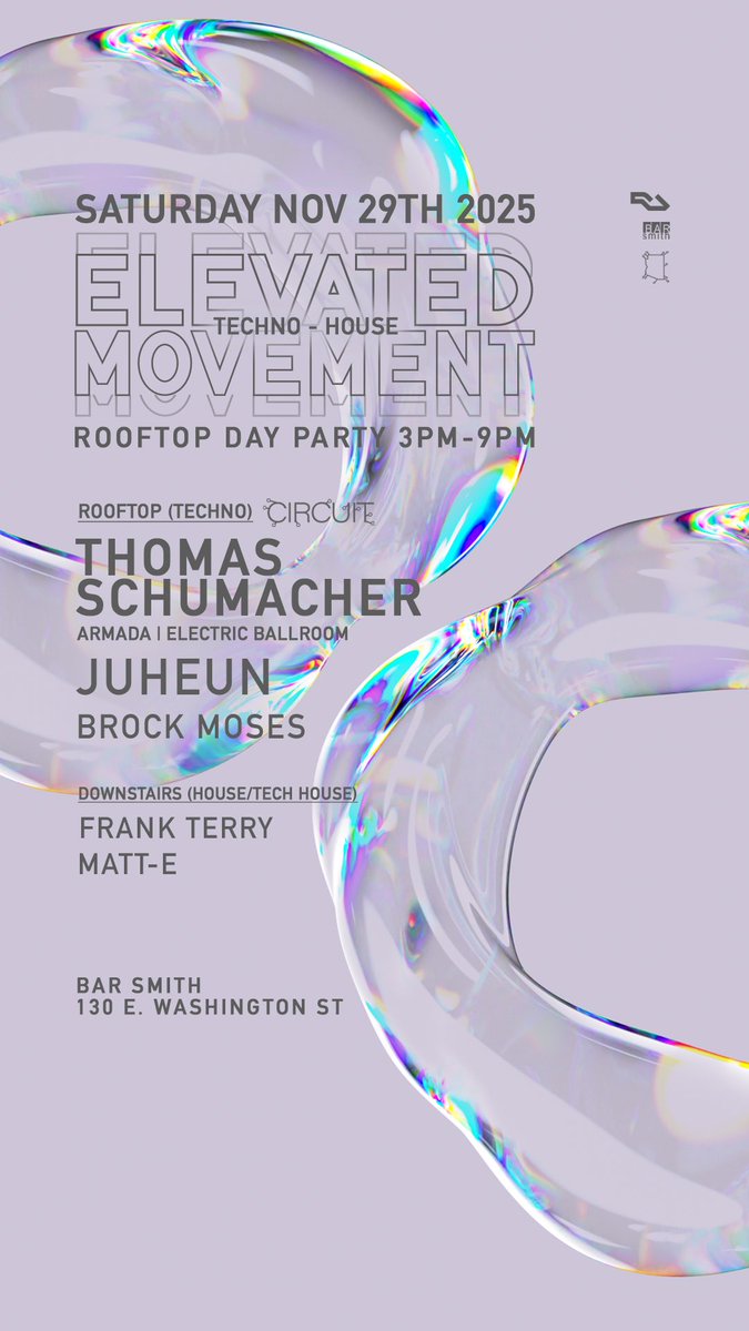 Join us for a rooftop day-party like no other: upstairs open-air techno powered by Berlin’s techno heavyweight  &amp; Special Guest <a href="/JuheunMusic/">Juheun</a> on Nov 29! House music downstairs keeps the vibe grooving on both floors with Frank Terry &amp; Matt-E. Tickets: ra.co/events/2298690