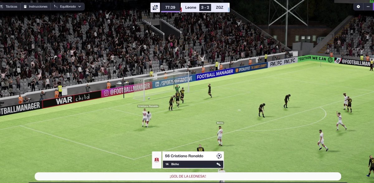 Gol de Cristiano Ronaldo, asistencia de Bicho. Football Manager ha vuelto.