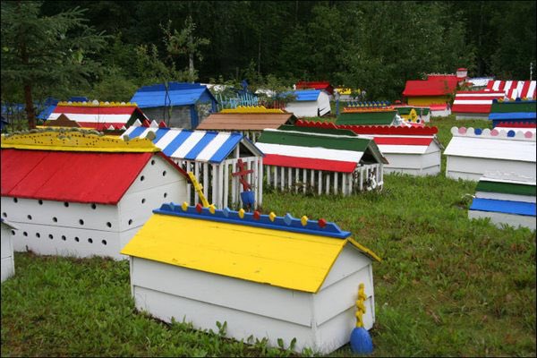 ￼A Spirit House Cemetery features small wooden houses built over graves—an old Native American tradition meant to shelter and protect the spirit on its journey. Examples include the Bay Mills Old Indian Burial Ground in Michigan and cemeteries of the Dena’ina people in Alaska.