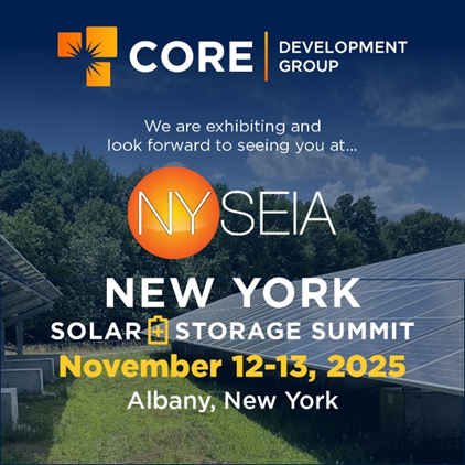 Core Development Group is sponsoring and exhibiting at the NY Solar &amp; Storage Summit (Nov 12–13, 2025). 
We help IPPs &amp; asset owners accelerate solar + storage projects with reliable end-to-end EPC execution.
Let’s connect on 2026 project strategy. lnkd.in/edSGQJg9