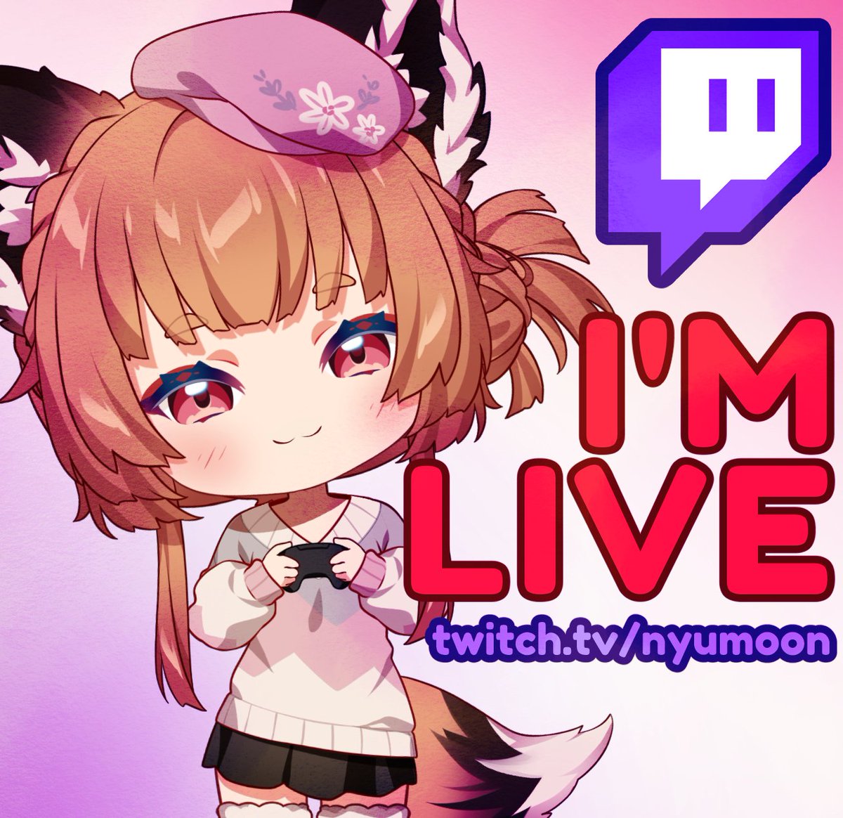 💜🔴 I'm LIVE! 
Some yapyap than Silksong! ... btw "It's tiiiiiiime!~" ♥

twitch.tv/nyumoon