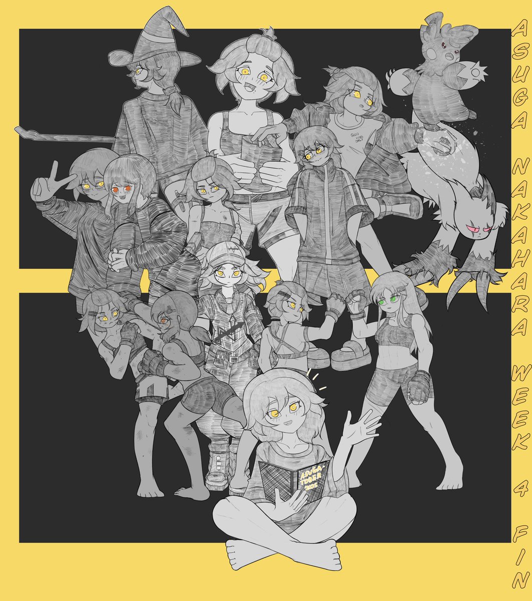 Here's a more completed Week 4 with the remaining 3 drawings.