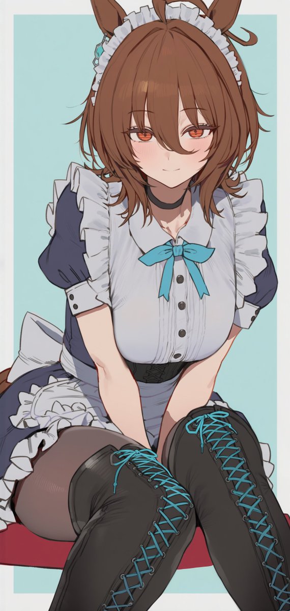 mameya_kn's tweet photo. モルモット君へのご褒美メイドアグネスタキオン/ Maid Agnes Tachyon as a reward for my dear guinea pig https://t.co/81B6NoLqwj
