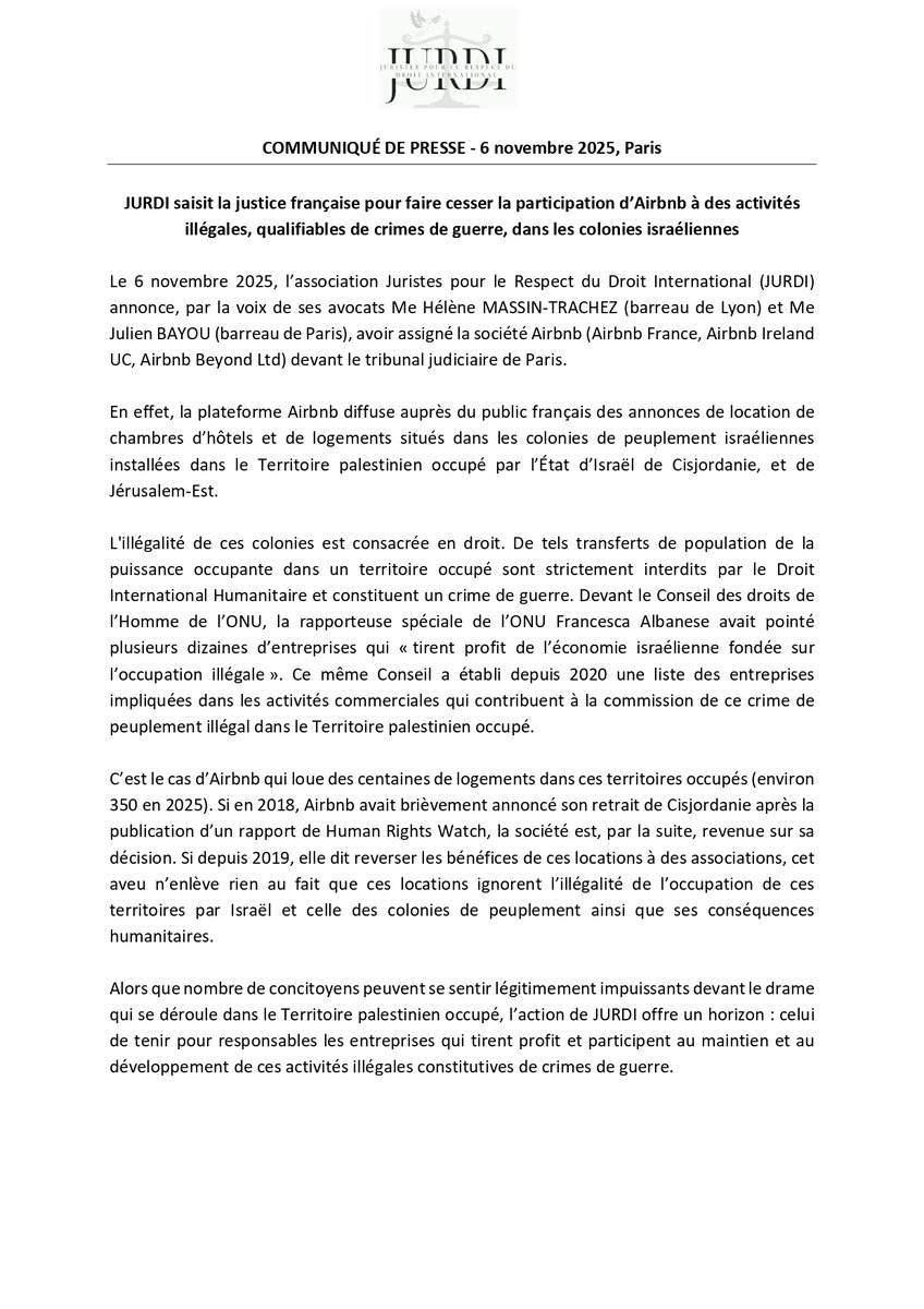 Juristes pour le respect du droit international tweet media