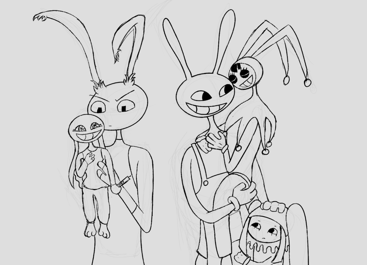 DanteCollt's tweet photo. quick sketch bec i need a very long nap but i kinda like how this turned out

(i hc anna is the one giving out tnts to lila pls back me up @peerlesspepino /amused)

#TADC #funnybunnyfankid #TheAmazingDigitalCircus https://t.co/I9csGfiwMO