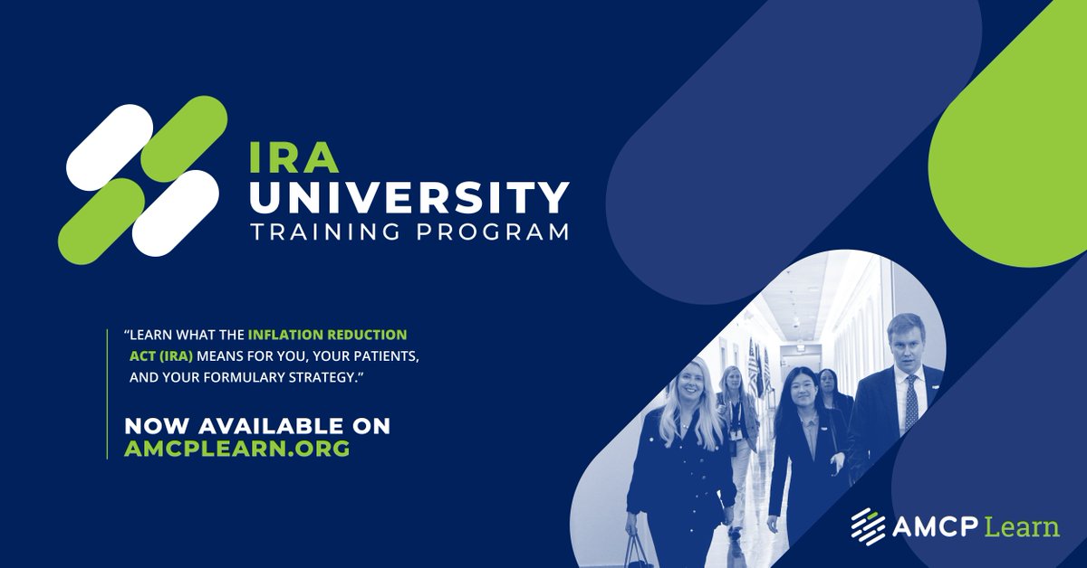 amcporg's tweet image. 🎓 New from AMCP: IRA University is now live!

Explore the Inflation Reduction Act through 4 modules + earn 1.00 ACPE credit.

$99 Members | $149 Nonmembers

hubs.li/Q03RW8zl0 

#IRAUniversity #WeAreMCPs #drugpricing