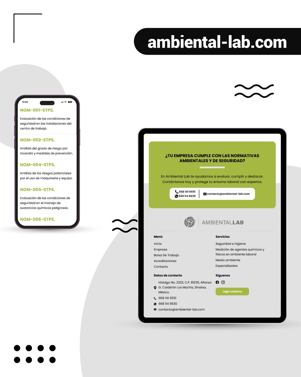 MediosCorp's tweet image. Les presentamos nuestro más reciente 💻 Desarrollo de Sitio Web ambiental-lab.com

Si aún no cuentas con tu sitio web, ¡nosotros te ayudamos! 😉

#MediosCorp #SitioWeb #LosMochis #Diseñoweb #WebDesign  #Seguridadehigiene #Medición #agentesquímicos #Agentesfísicos